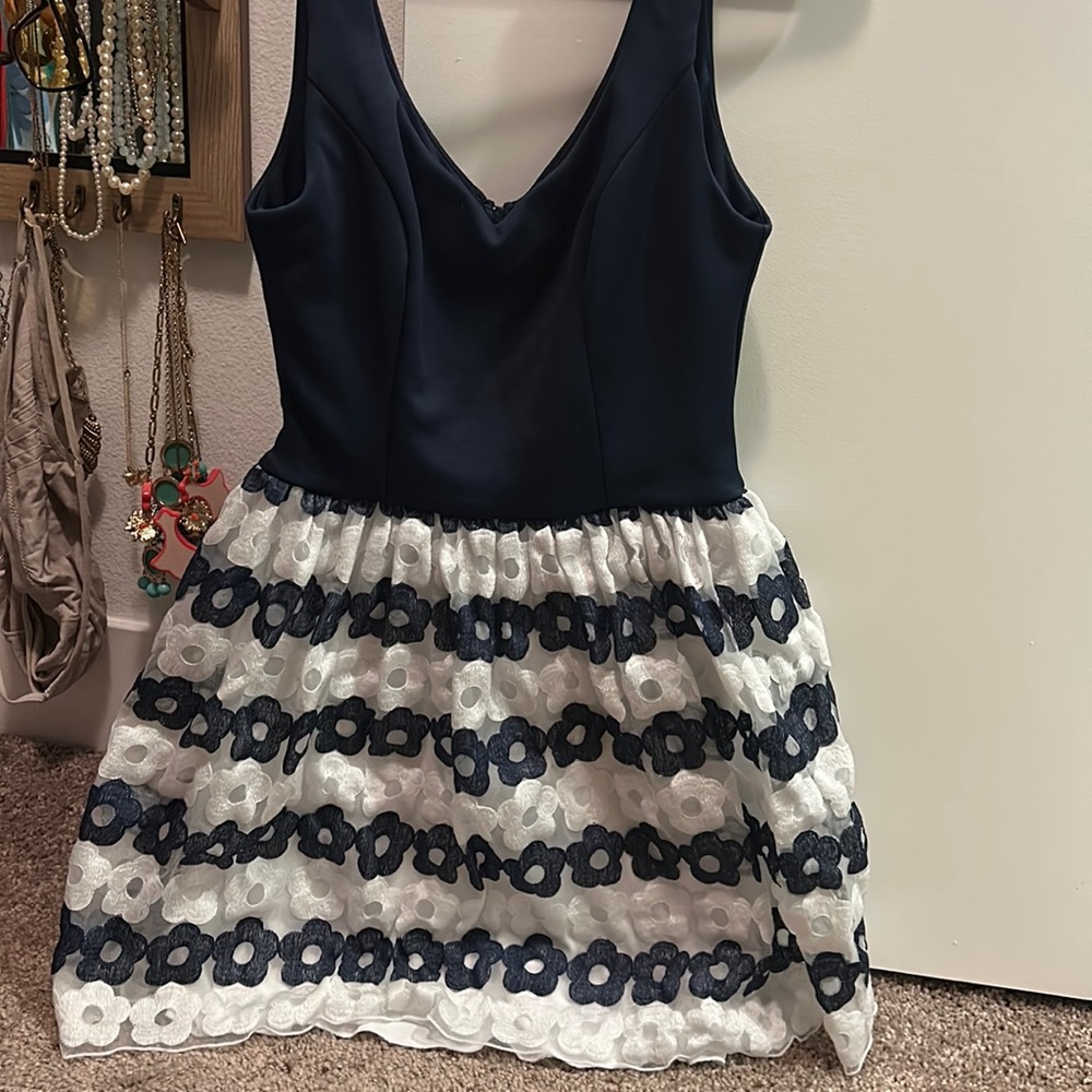 Blue Floral Cocktail Dress